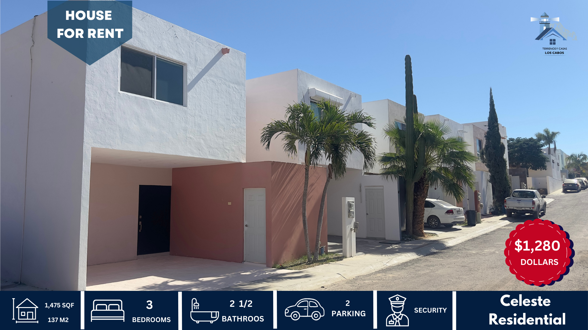 HOUSE FOR RENT, RESIDENCIAL CELESTE, LOS CABOS